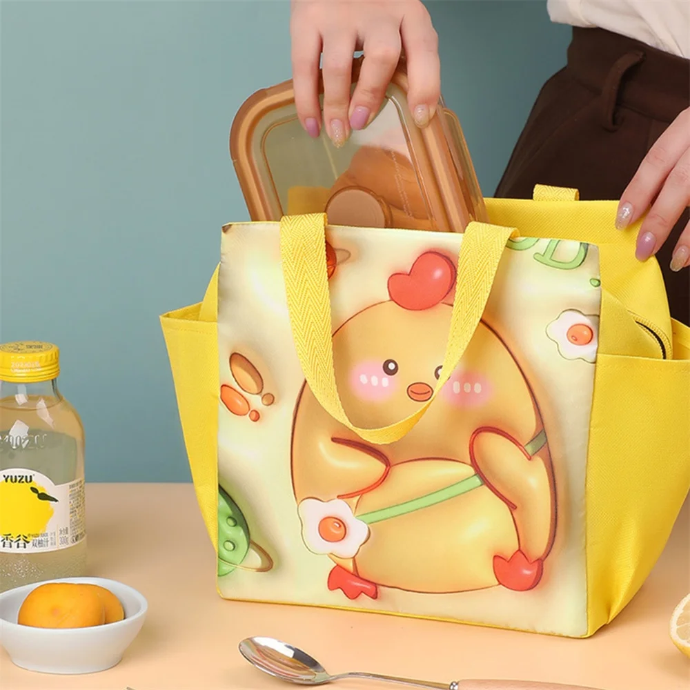 Cute 3D Printed Cartoon Lunch Bag Insulated Thermal Food Portable Lunch Box Functional Food Picnic Lunch Bags for Women Kids