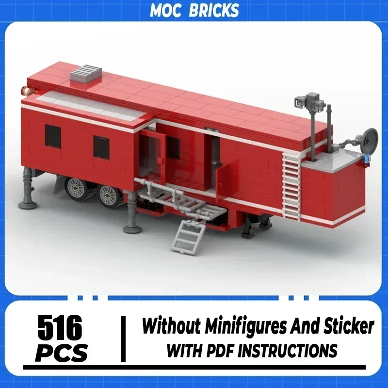 

Moc Building Bricks Fire Department Auflieger Model Technology Block City Car Toy DIY Assembly Sets Christmas Gifts