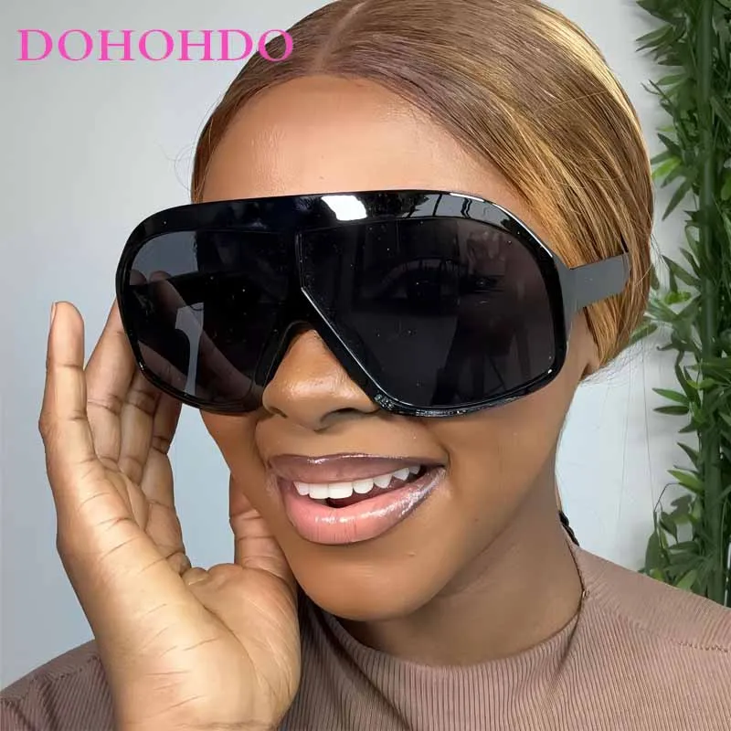 

Vintage Oversized Y2K One Piece Sunglasses Women For Men New Fashion Luxury Brand Design Trend Punk Driving Sun Glasses UV400