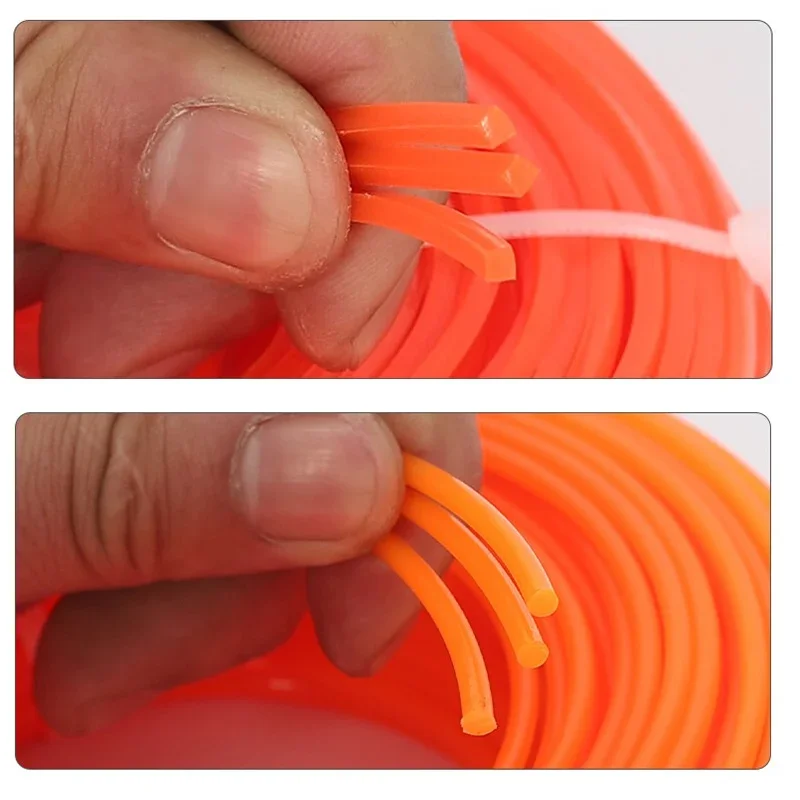 2mm 2.4mm 3mmx15m Round Square Nylon Trimmer Line Brush Grass Cutting Weed Rope Strimmer Tool Accessories Lawn Mower Wire