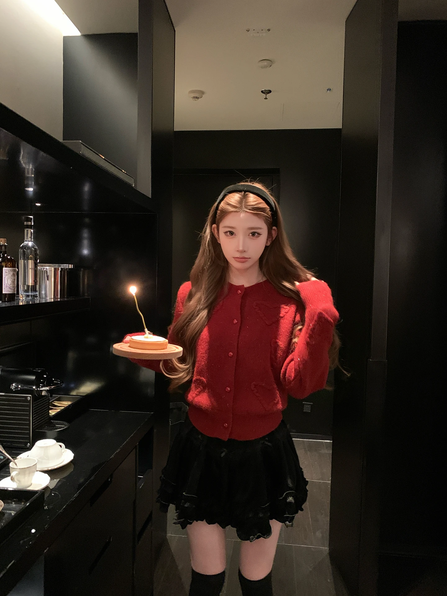 

Chen Daya Cisas, новогодний Thiened Red iny, свитер, пальто, женский осенне-зимний вязаный открытый кардиган, топ, теплый топ...