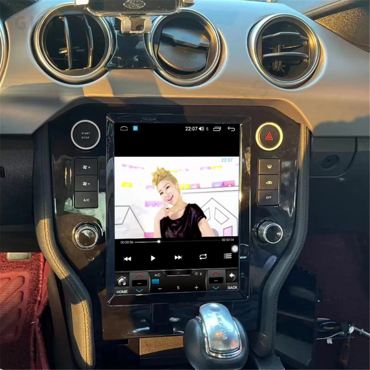 

AuCar Tesla Style Android 13 Head Unit Car Radio For Ford Mustang 2015-2020 GPS Navigation 1920*1080 10.4 Inch