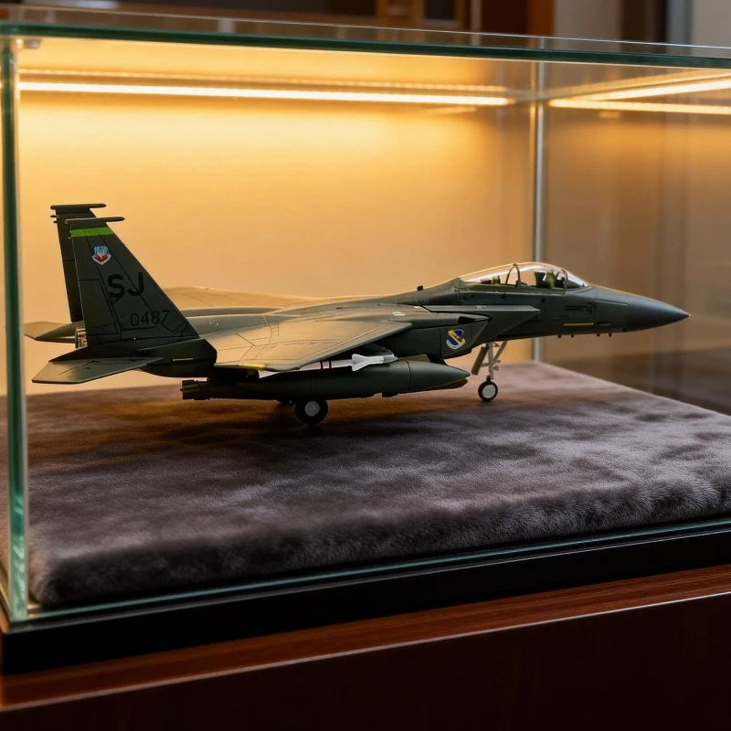 

1/100 Us F-15e Fighter Jet Finished Alloy And Plastic Aircraft Model Simulation Static Collection Ornament Fine Production