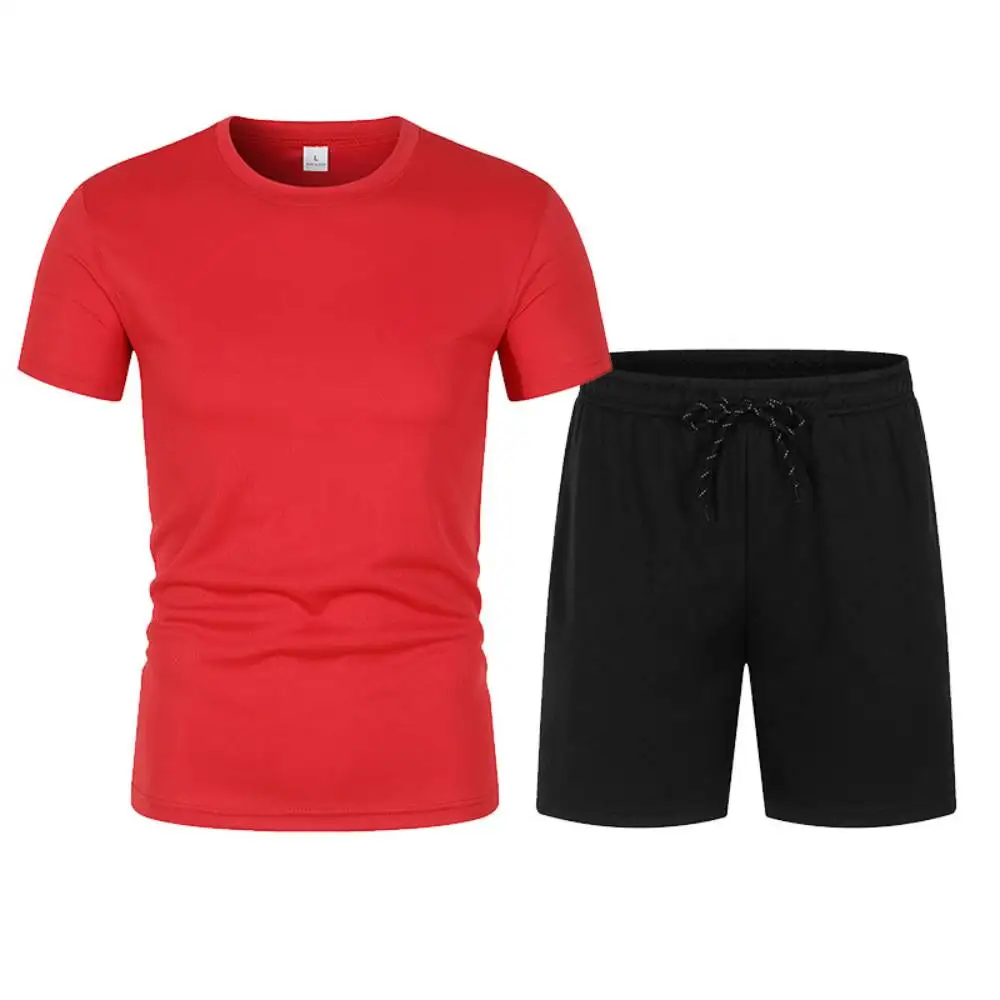 

T-shirt Shorts Outfits Mesh Short Sleeve Running Fitness Tracksuit Casual Tshirt Shorts Sports Mens Tees and Pants Set Sweatwear