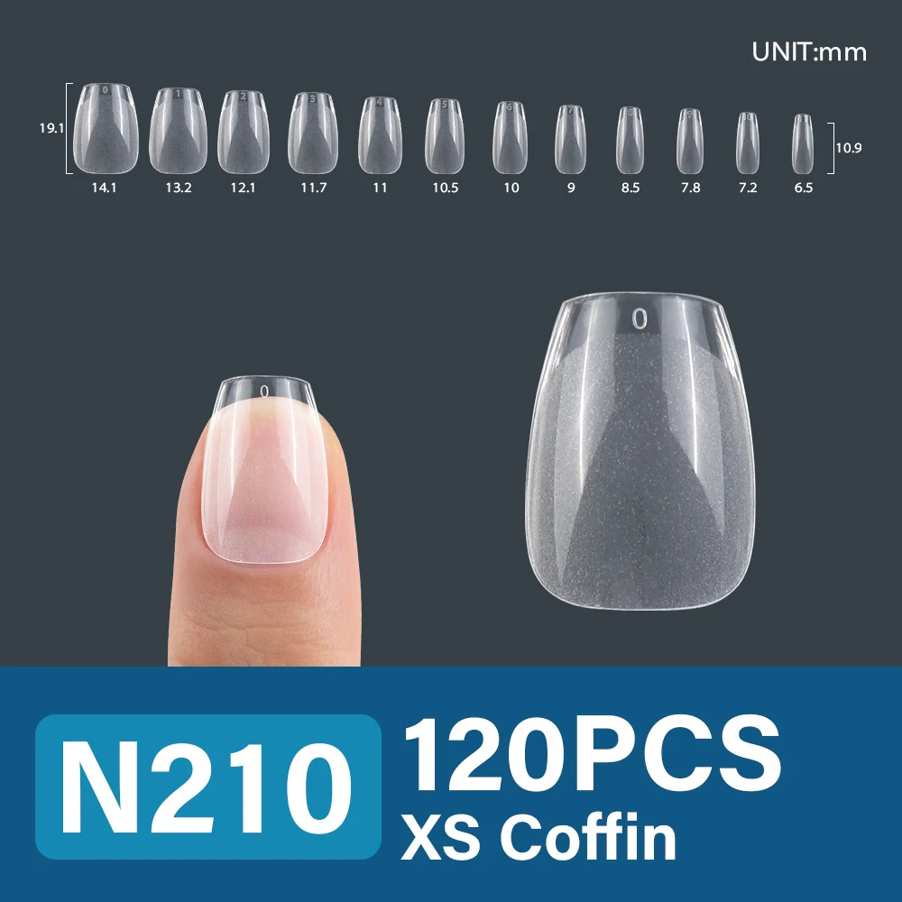 FILI 120Pcs XS Short Fake Nail Tips Full Cover Artificial Soft Gel False Nail Acrylic American Capsule Press On Nail Tips