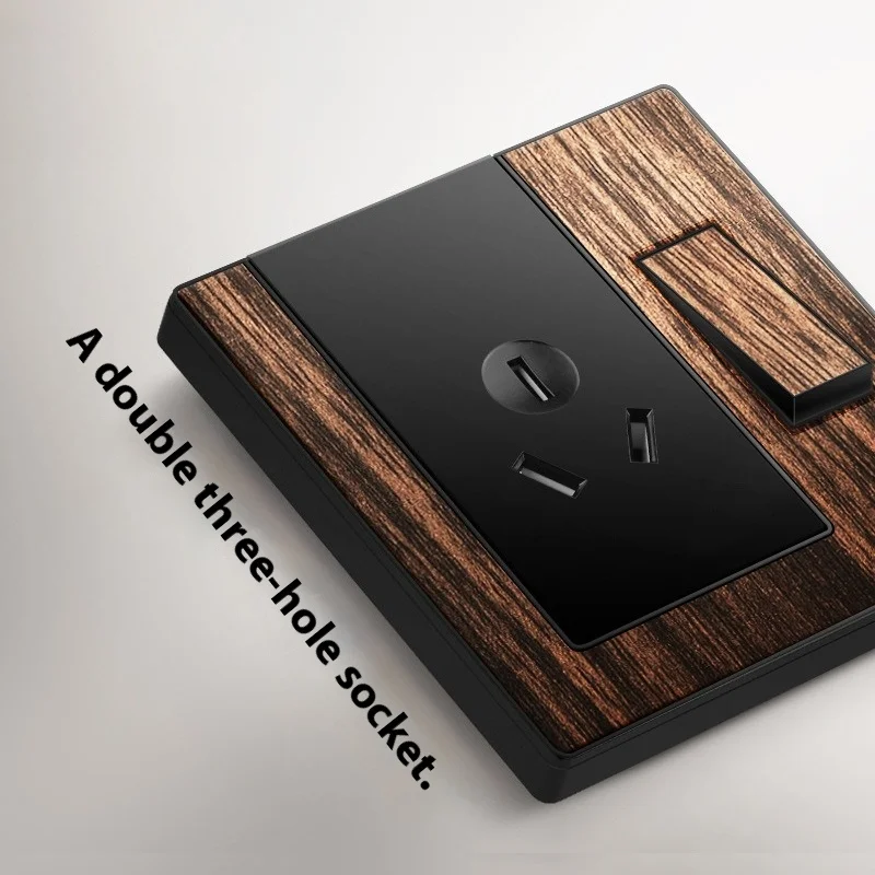 

Винтажная панель переключателя под дерево, 86 тип, настенная встраиваемая, 5 отверстий