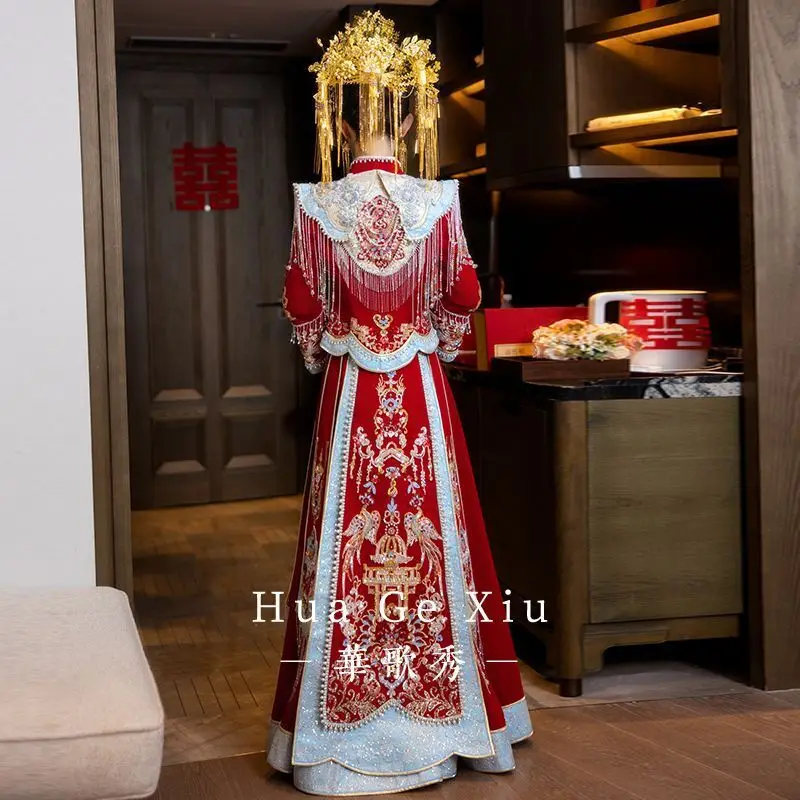 Chinese Style Wedding Show Xiuhe Bridal New Style Dress Chinese Phoenix Crown Dress Hanfu Wedding Dress - AliExpress 200000532 Chinese Style Wedding Show Xiuhe Bridal New Style Dress Chinese Phoenix Crown Dress Hanfu Wedding Dress - AliExpress 200000532