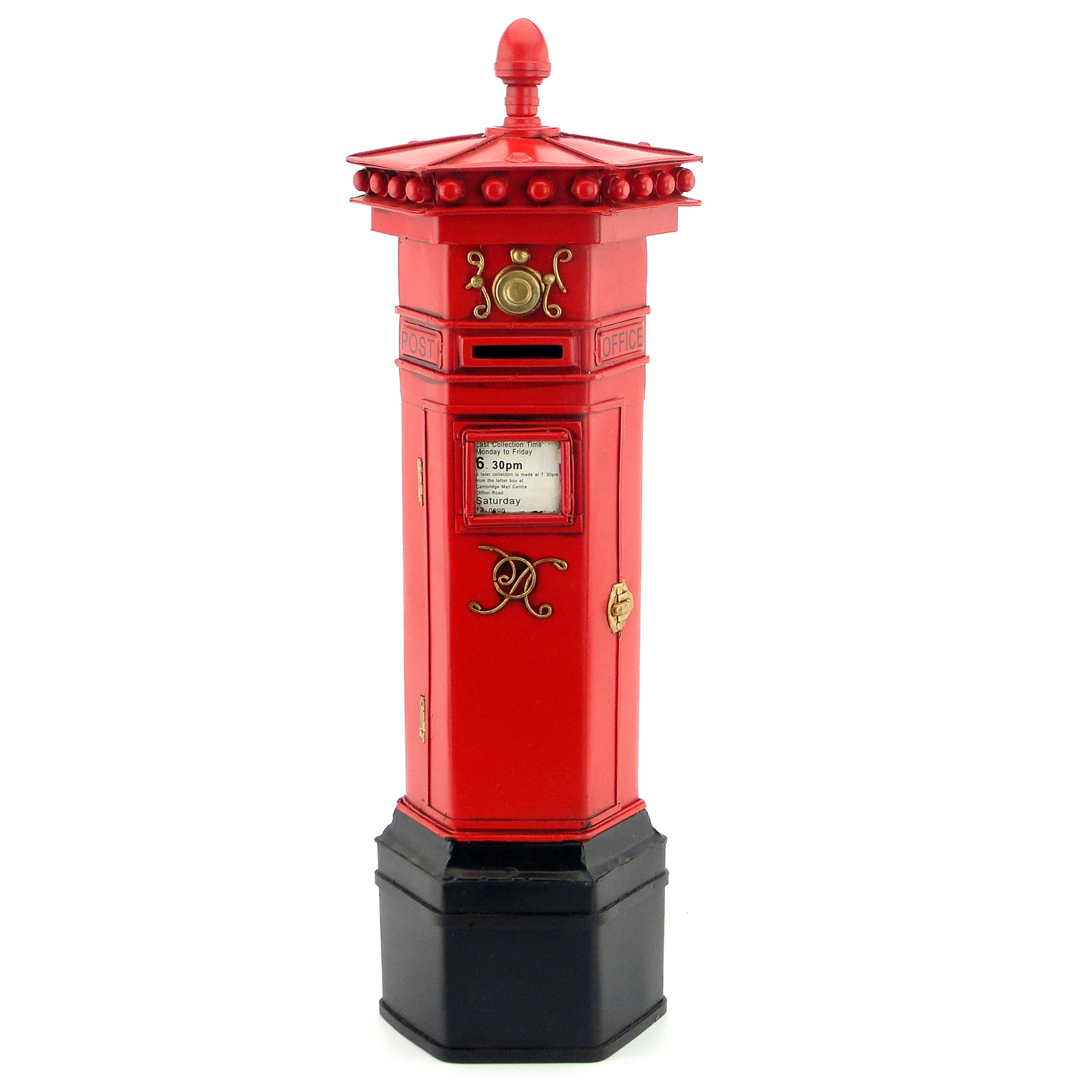 Handmade Iron Retro London Old-fashioned Mailbox Miniature Creative Desktop Ornament Home Soft Decoration Gift