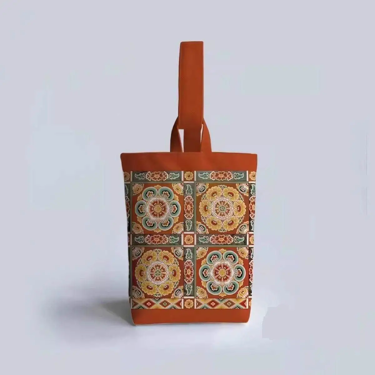 Dunhuang Flying  Small Bucket Handbag Mobile Phone Storage Bag Retro National Trend Casual Simple Style Hobo Bag for Women