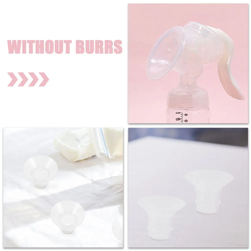 4 قطعة شفة مضخة الثدي سيليكون إدراج استبدال ل يمكن ارتداؤها مضخة الثدي الكهربائية لوازم الملحقات شفة إدراج