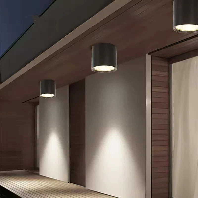 IP65 مقاوم للماء COB LED السقف النازل في الهواء الطلق شرفة الحمام سطح شنت اسطوانة 60 واط 12 واط 18 واط بقعة تركيبة إضاءة