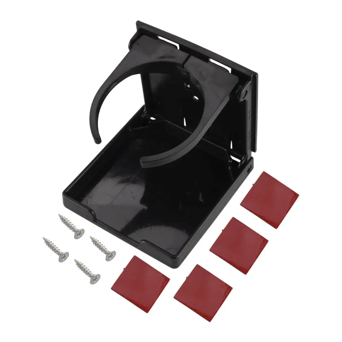 2Pcs Black Folding Drink Bottle Cup Holder Mount Fit For Car RV Boat Marine Caravan Computer Desk Pantry Kitchen
