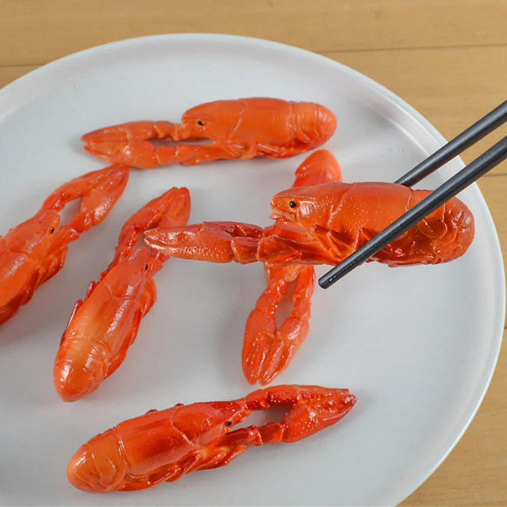 

5 Pcs Simulated Crayfish Lifelike Lobster Model Other Food Props Cognitive Pvc Decoration Fake Artificial