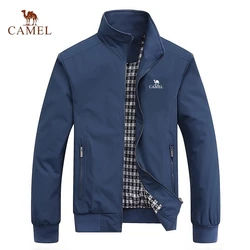 Ricamato CAMEL Primavera e Autunno Casual Tinta Unita Moda Slim Fit Bomba Giacca Giacca Giacca da Baseball Giacca da Uomo M-6XL