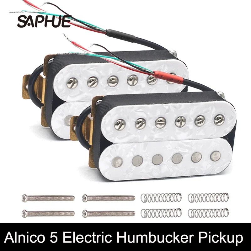 

Alnico 5 White Pearl Humbucker Adjustable Screw Dual Coil for 6 String Electric Guitar Coil Splitting Pickup N7.5K/B15K Output