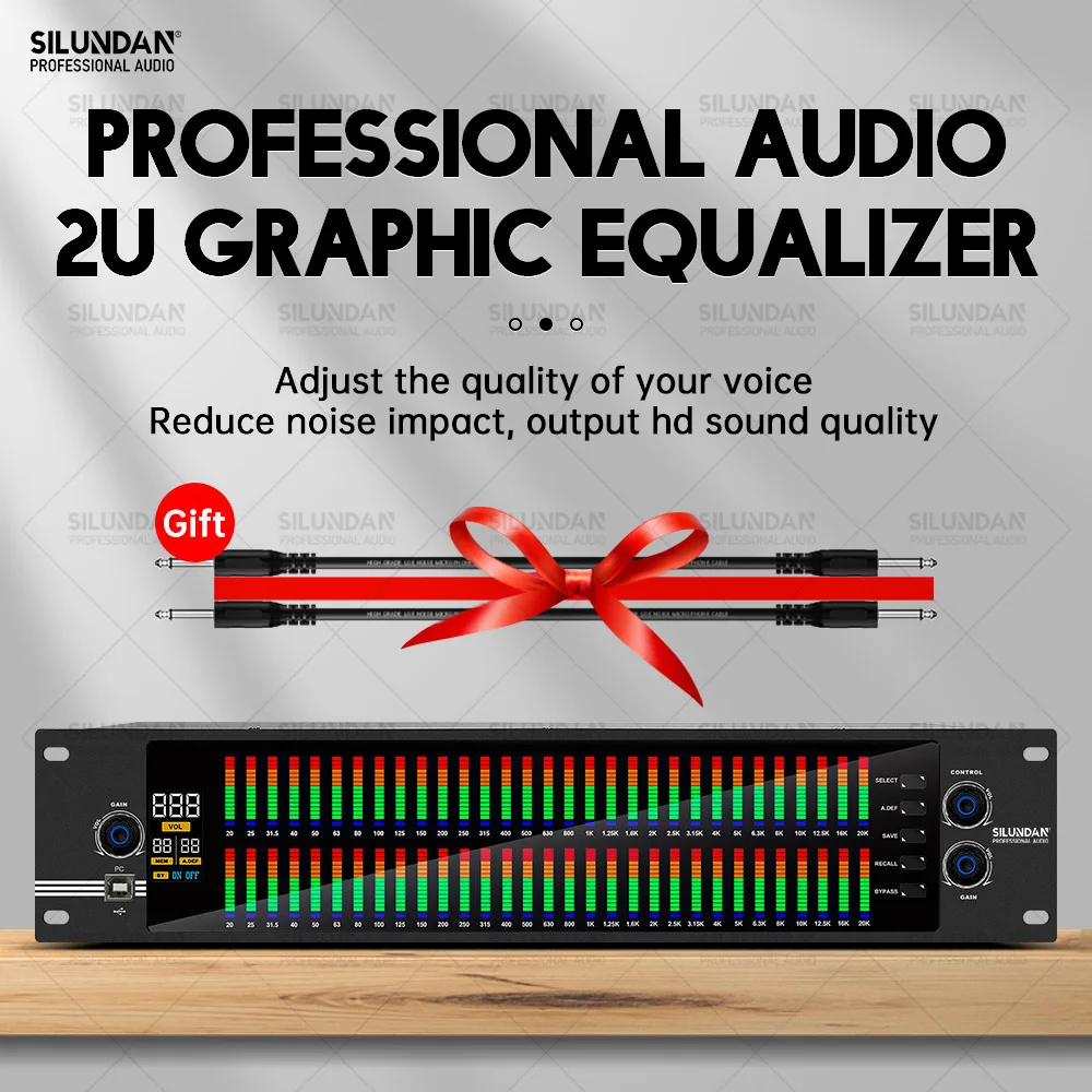 

Профессиональная диджейская система, новый графический эквалайзер 2U, двойной 31 диапазон звука, цифровой процессор DSP, для сцены, Домашнего К...