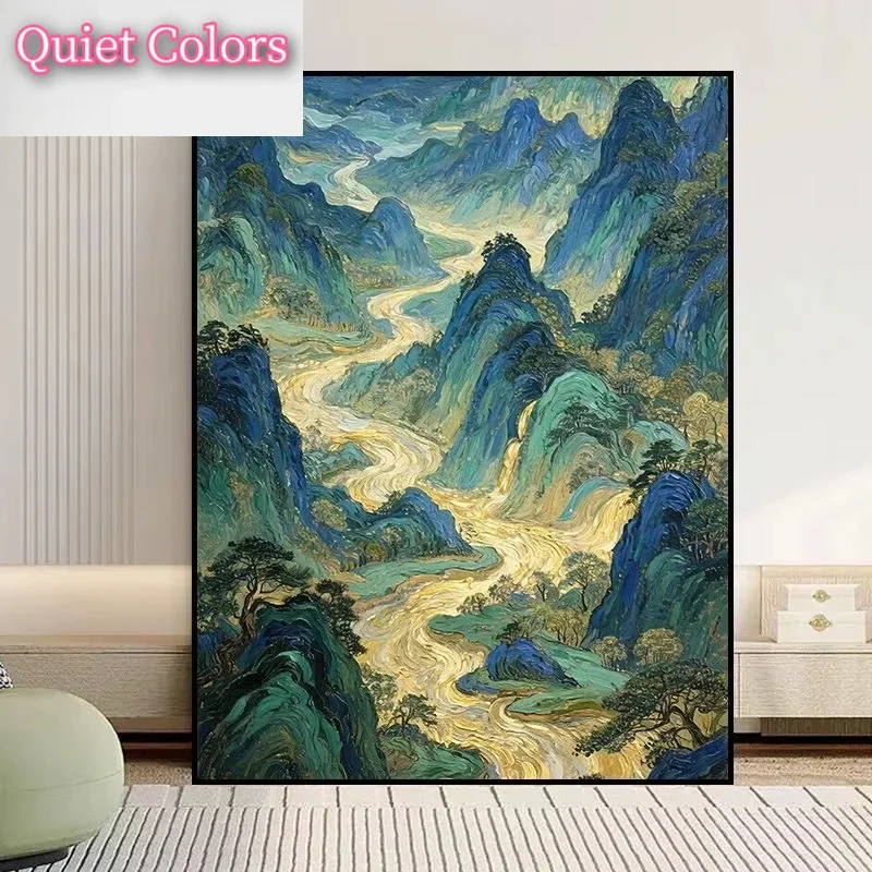 

DIY Digital Oil Painting, Landscape Mountains for Living Rooms, Bedrooms, Restaurant, Festival Wall Decor Gift Frameless--frame