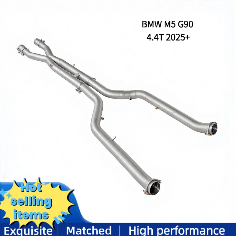 High-performance Exhaust Middle Pipe for BMW M5 G90 4.4T 2025+ Stainless Steel Exhaust Pipe Resonator with OPF Interface