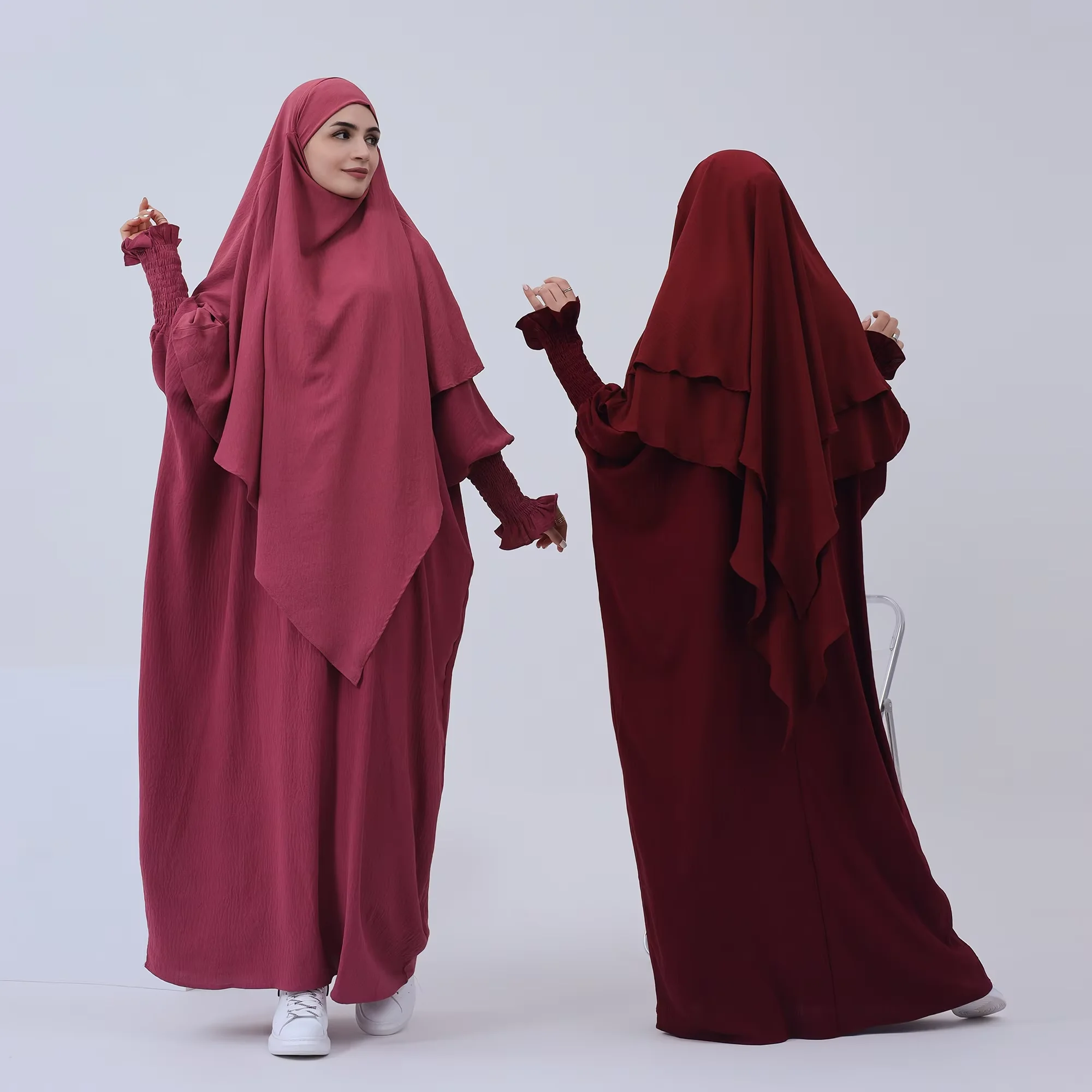 Eid Djellaba Ramadan Muslimische Frauen Hijab Kleid Gebet Kleidungsstück Islam Kleidung Burka Kaftan Abaya Khimar Jalabiya Kebaya Outfits