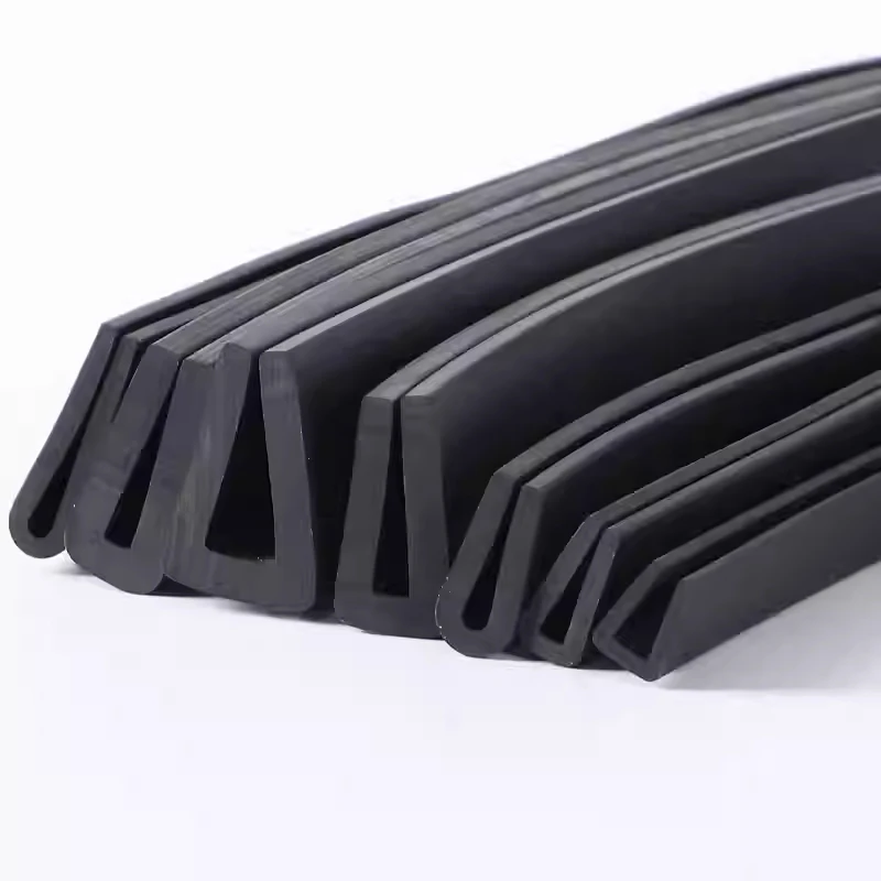 Rubber Edge Strip Black U Section Edge Shield Encloser Protector strip for Glass Table Iron sheet Corners