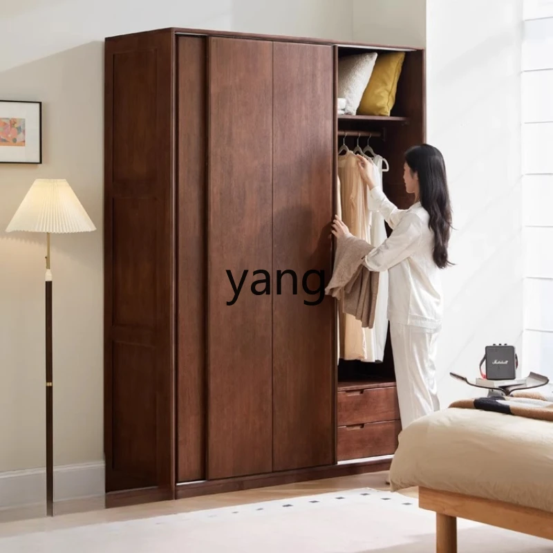 

YHM full solid wood wardrobe bedroom storage cabinet