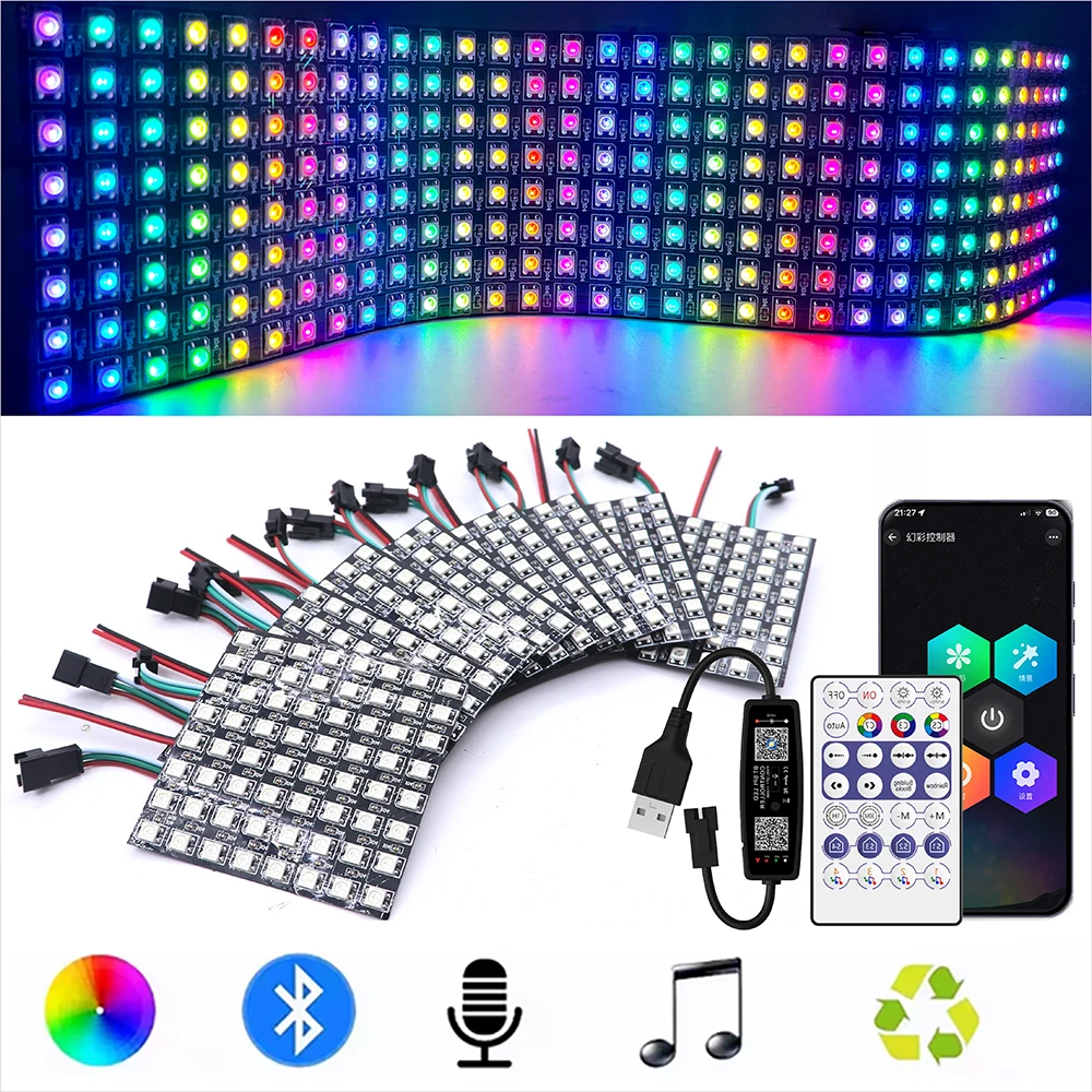 WS2811 WS2812B SK6812 LED Strip Controller USB5V Bluetooth APP Music Sync Remote Addressable Pixel Driver