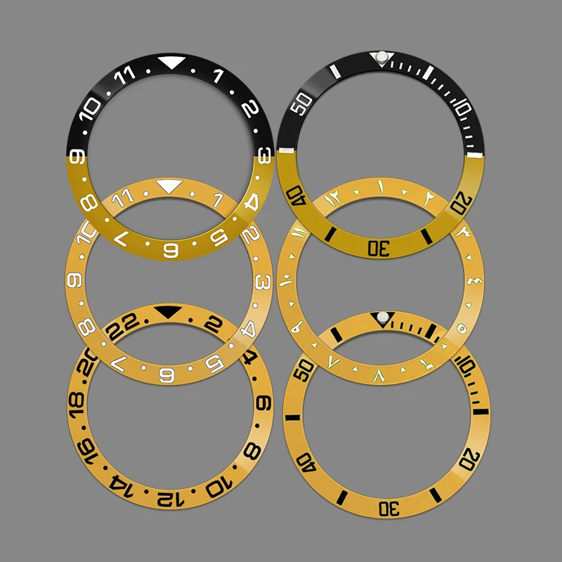 38mm×30.7mm Curved Ceramics Bezel Insert Fits For SUB GMT SKX007 SKX009 Watch Case NH35 NH36 Movement Men Watch Refit Parts