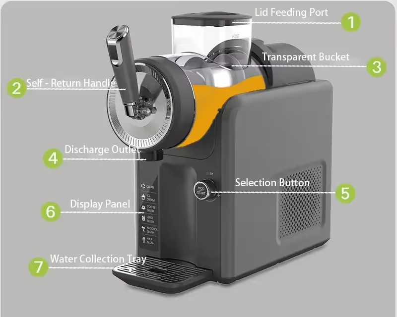 120W household snowmelt machine, small ice cream machine, automatic beverage smoothie machine, cold drink ice machine