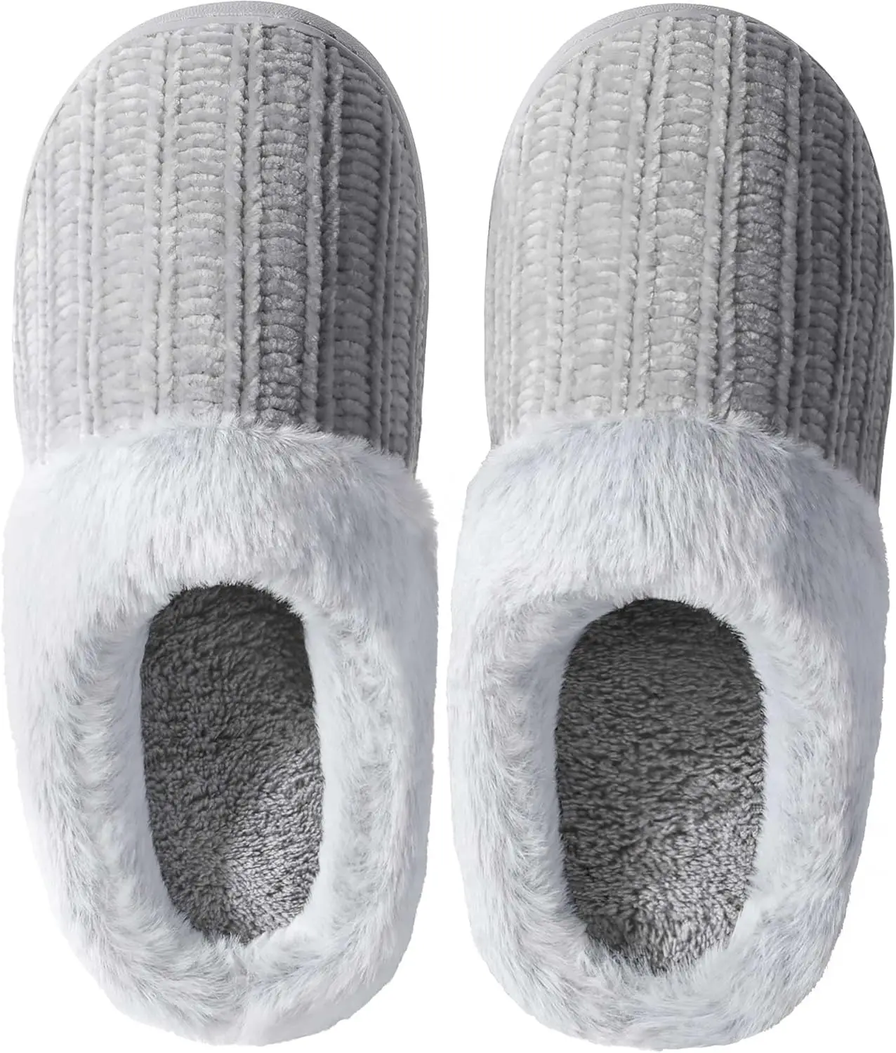 

Womens Memory Foam Fuzzy Slippers Knitted House Slippers for Women Comfy Slip-On Warm House Shoes
