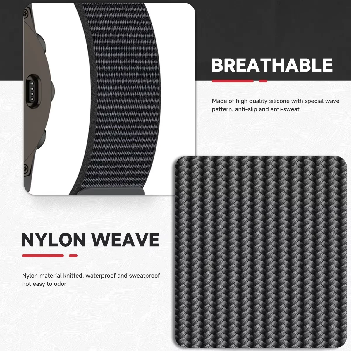 26mm 22mm 20mm Loop Nylon Strap for Garmin Fenix 8 51mm 47mm E/7X/6X/5X/Venu 3 Fashionable Breathable Bracelet for 965 955 265 image 6