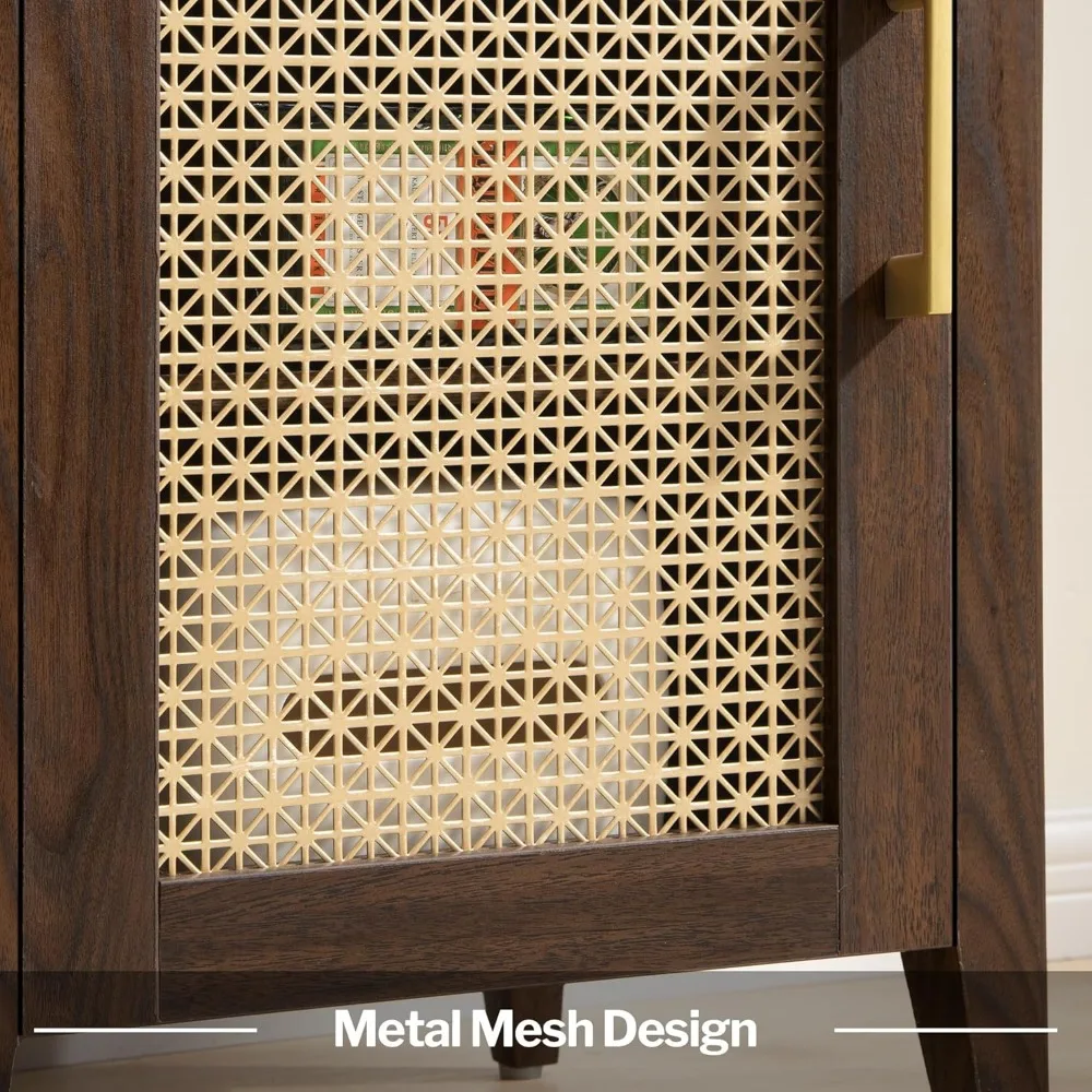 Mid Century Modern Nightstands Pair with Drawers, Wooden Vintage-Style Bedside Tables for Storage