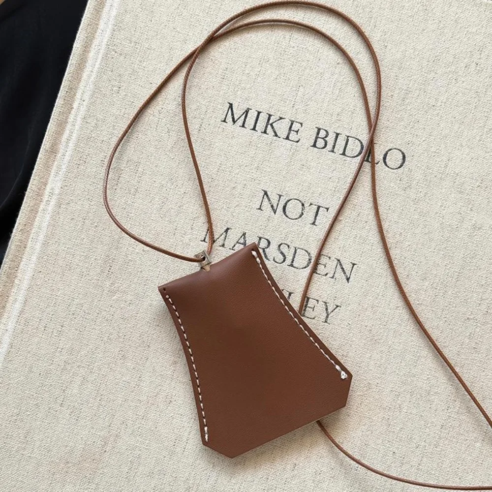 Unisex Leather Eyeglasses Storage Bag Pendant Storage Hanging Rope Multifunction Glasses Clip Durable Simple Sunglasses Clip