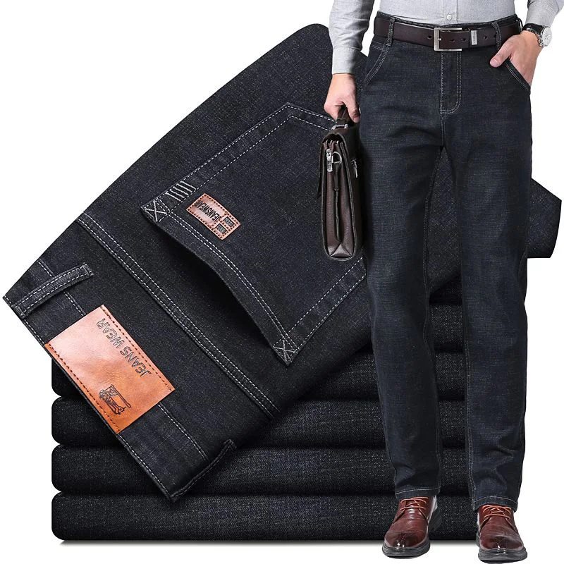 2026 Hot Sale Men Daily Versatile Jeans Male Comfortable Slim Fit Denim Trousers Classic Business Casual Straight Leg Pants