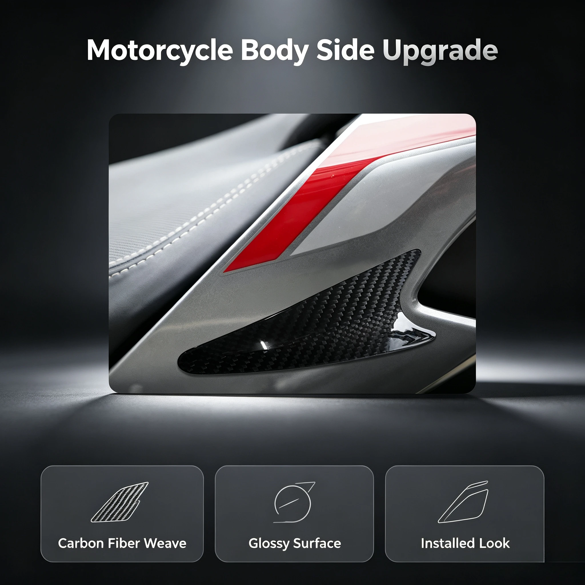Carbon Fiber Motorcycle Tail Protection Trim for Triumph Street Triple 765 2017-2022