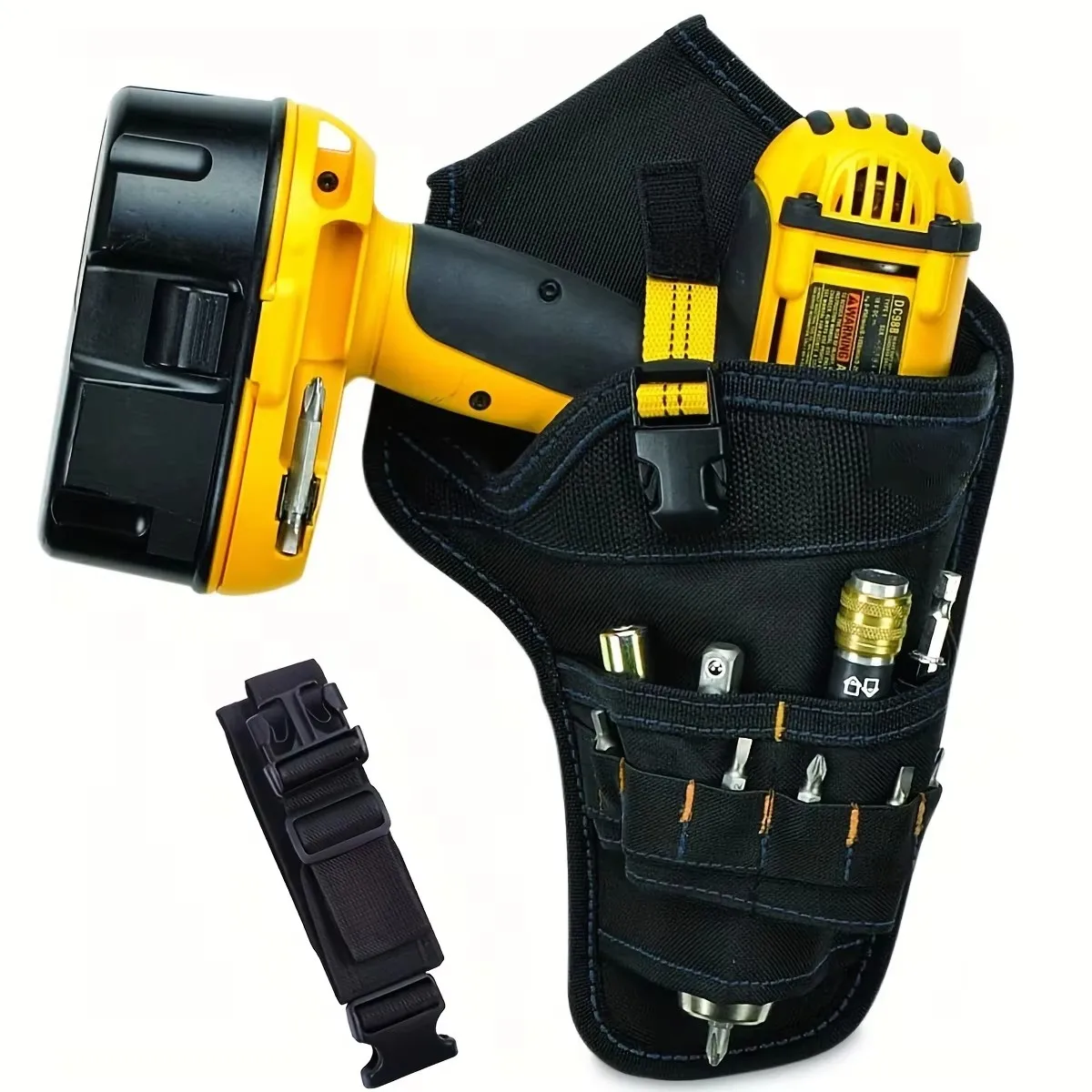 Motorcycle Repair Tools Waist Bag Power Tool Holster Cordless Drill Holster/Single Hook with Metal Clip for Easy Attachment
