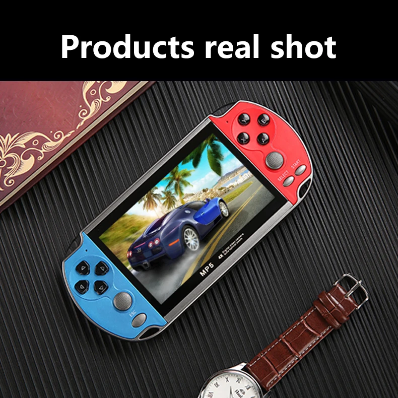 X7 4.3 Inch Handheld Video Game Console Dual Joystick Mini Portable Game Console Built-in 10000 Classic Free Games Support TV