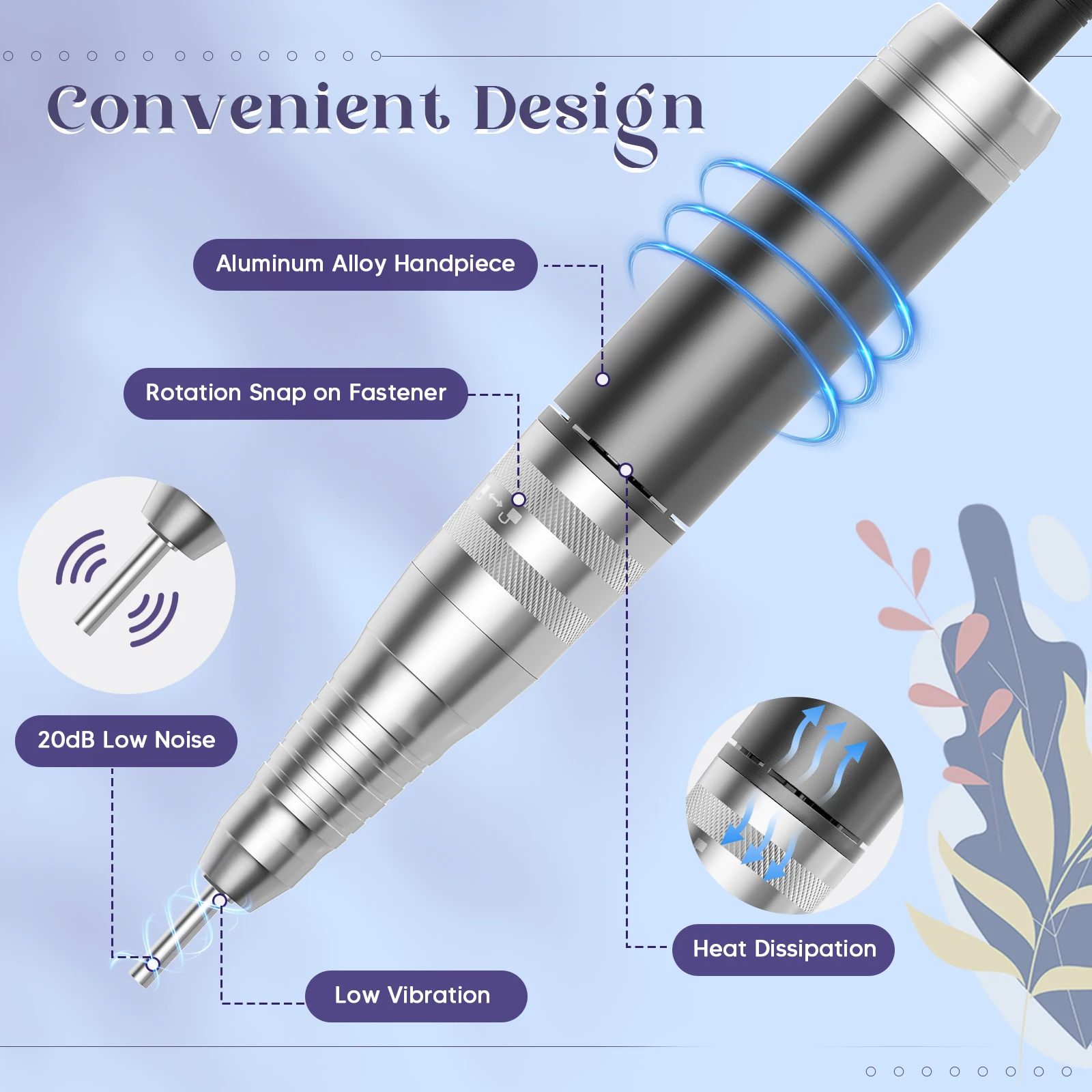 Nail Cutter 36000 RPM Professional Cutter Nails Electric Nail File For Gel Nails With Foot Pedal 45 Gear Levels LCD Display F/R