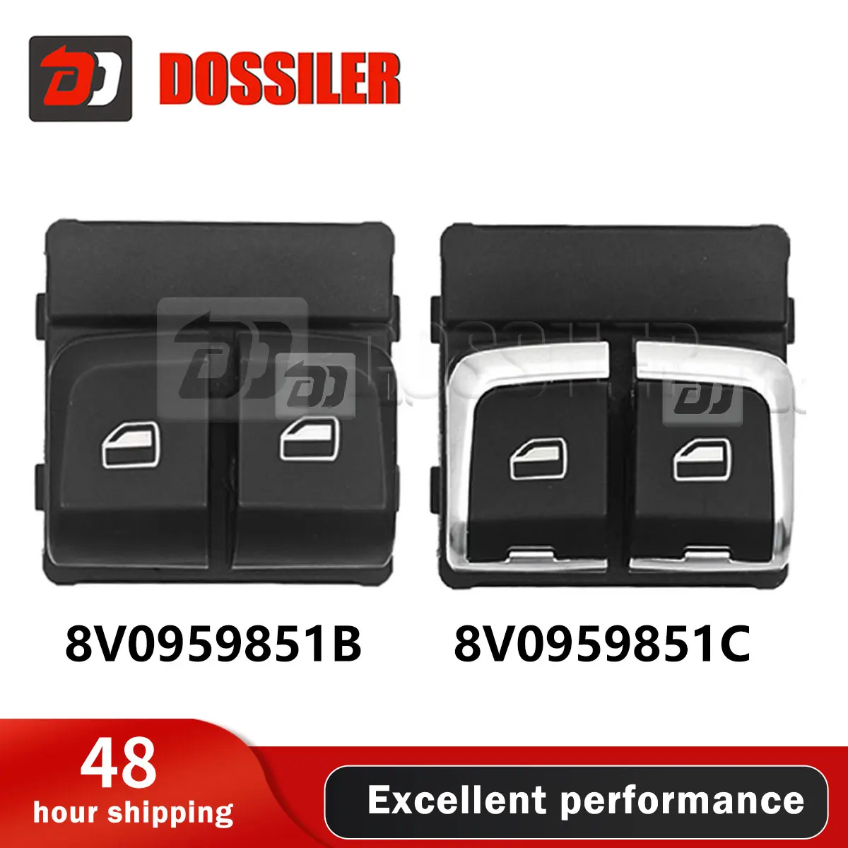 

8V0959851B 8V0959851C Dossiler Driver Side Electric Master Window Control Switch Glass switch For Audi TT IIl 2018-2020 2 door