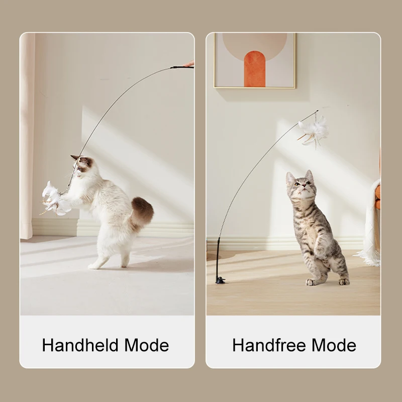 Suction Cup Cat Wand Teaser with Feather Handfree Toys for Cats Kitten interact Pet Product Accessories for Dropshipping