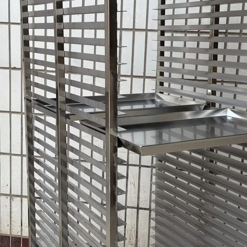 Customizable Stainless Steel Baking Trolley Bread Rack with Removable Shelves for Hospitality Food Industry Commercial Use