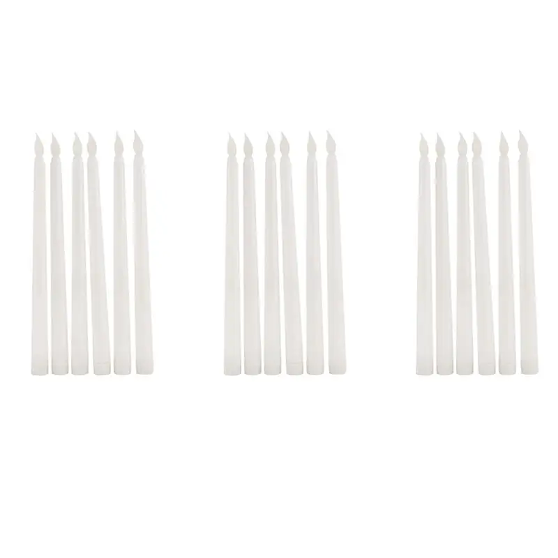 18Pcs LED Taper Candle For Dinner, Flickering Flameless Tapered Battery Operated Table Settings Weddings Birthday
