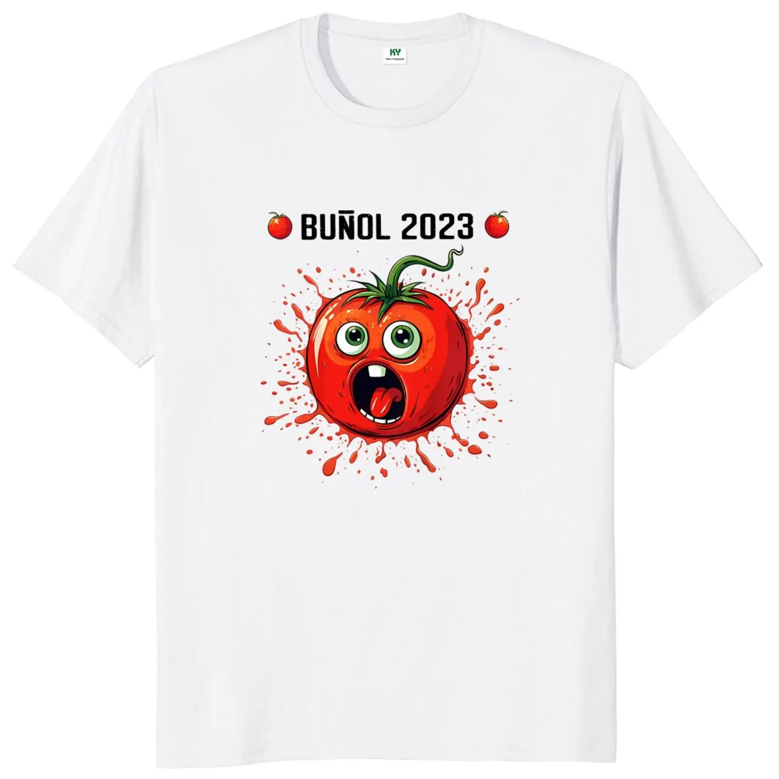 

Mens casual tees top Bunol Tomatina T Shirt Spanish Festiaval Gift Graphic Camiseta O-neck Cotton Unisex Summer fashion T-shirts