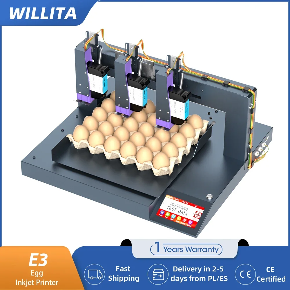 

WILLITA E3 автоматический принтер для яиц, машина для маркировки яиц, непрерывный струйный принтер для яиц для этикеток, штамп с датой истечения срока годности, струйный логотип, ЕС