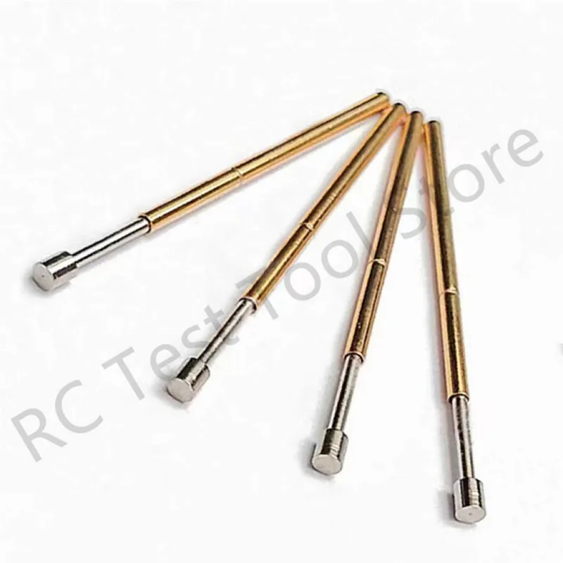 100PCS P100-G3 Spring Test Probe Pogo Pin Spring Test Pin Length 33.35mm Needle Dia 1.36mm Test Probe Head Dia 1.80mm P100-G