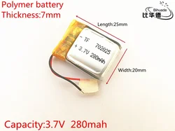 3.7V polymer lithium battery 702025 MP3 Bluetooth headset wireless headset wireless mouse 280mAH