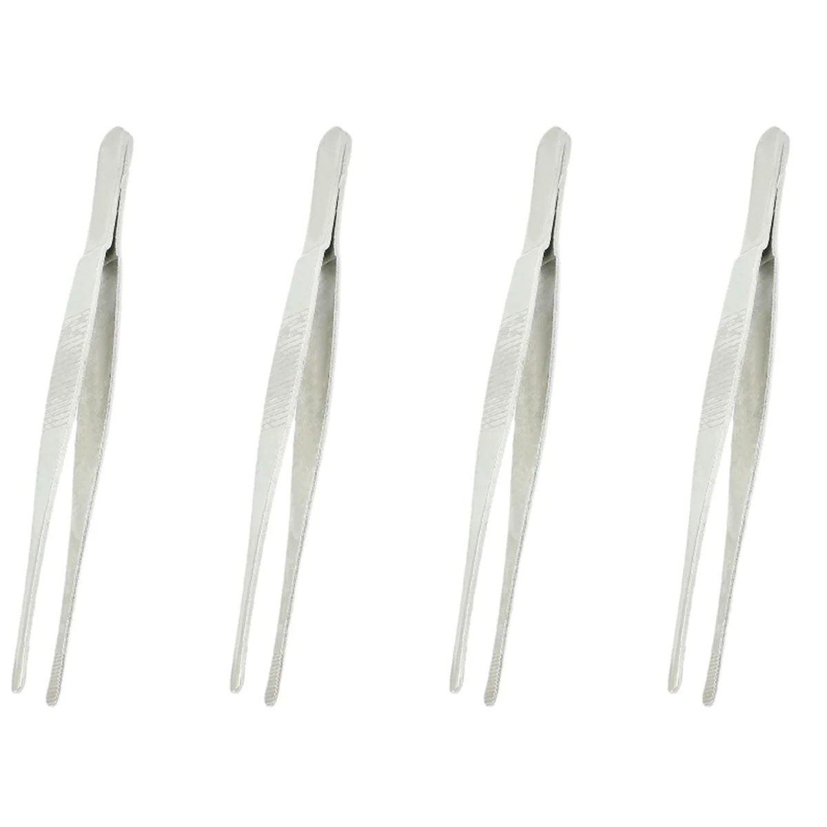 WCS-4Pcs pinças de ponta redonda de aço inoxidável em tom prateado longo de 5,5 polegadas