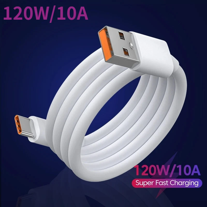 120W 10A USB Type C USB Cable Super Fast Charing Line for Xiaomi Samsung Huawei Honor Quick Charge USB C Cables Data Cord
