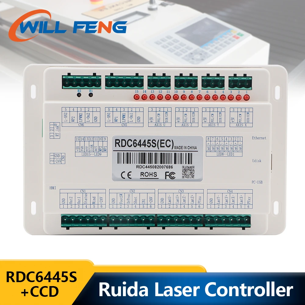 Will Feng Ruida CCD Vision Co2 Laser Contrmatérielle, 3.5 "Panel Mainboard Camera Scan, Gravure et découpe laser, Rdv6445