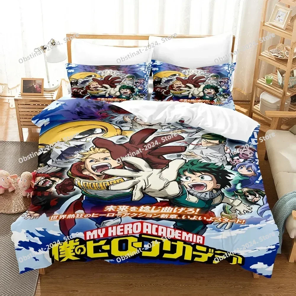 New My Hero Academia Bedding Set Japan Printed Bed Set With Pillowcase Bed Duvet Cover Single Double Queen King Size Bed Linen