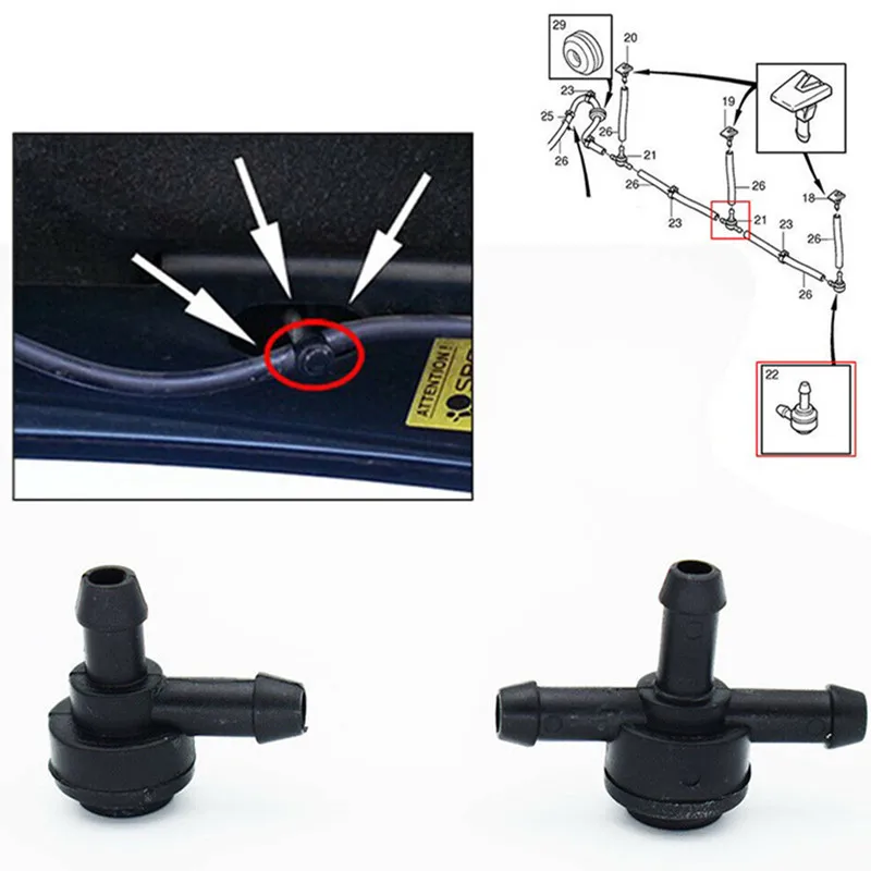 Windshield Washer Check Valve 2 Way 3 Way 31391513 for Volvo C30 C70 S40 S60 S70 S80 V50 V70 XC60 XC70 XC90 Part Number 9178897